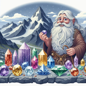 Ein Berggeist mit Edelsteinen